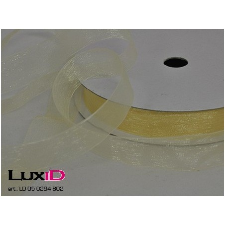 Organza woven edge 802 ecru 15mm x 25m