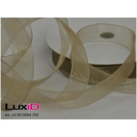 Organza woven edge 702 zand 15mm x 25m