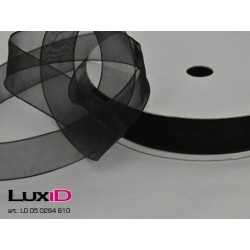 Organza woven edge 09 zwart...