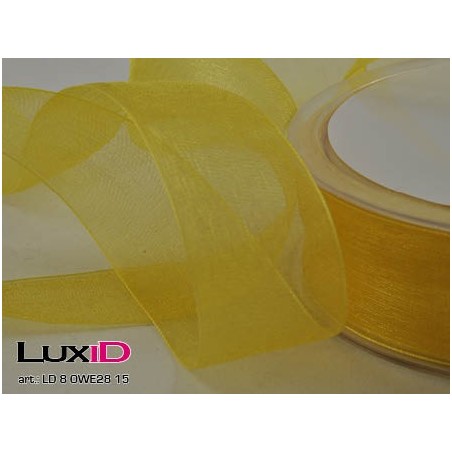 Organza woven edge 15 geel 25mm x 50m