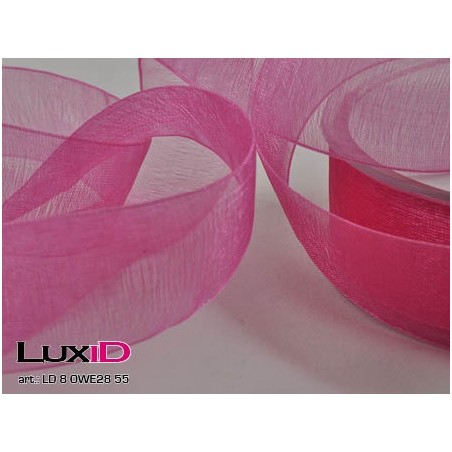Organza woven edge 55 fuchsia 25mm x 50m