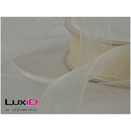 Organza woven edge 02 ecru 25mm x 50m