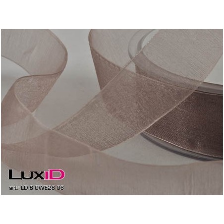 Organza woven edge 06 taupe 25mm x 50m