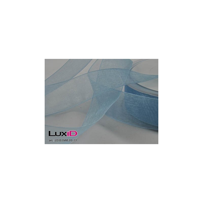 Organza woven edge 71 aqua 25mm x 50m