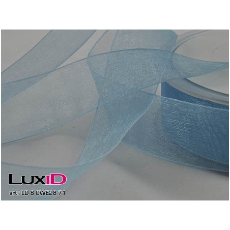 Organza woven edge 71 aqua 25mm x 50m