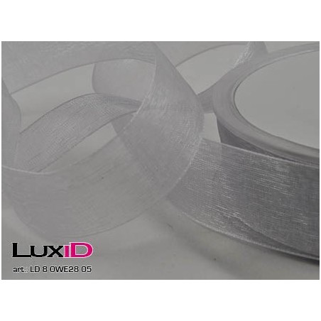 Organza woven edge 05 zilver 25mm x 50m