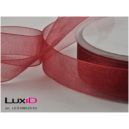 Organza woven edge 69 bordeaux 25mm x 50m