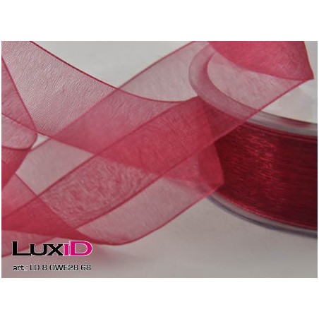 Organza woven edge 68 bordeaux 25mm x 50m