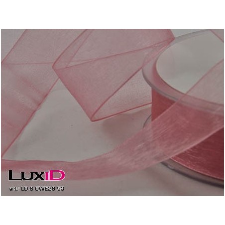 Organza woven edge 53 oud rose 25mm x 50m