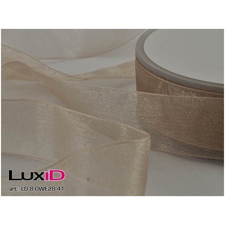 Organza woven edge 41 zand 25mm x 50m