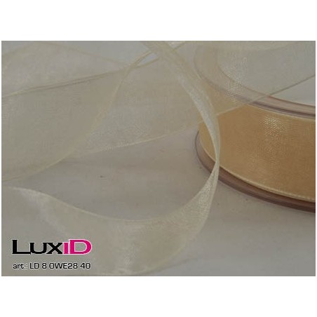 Organza woven edge 40 champagne 25mm x 50m