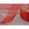 Organza woven edge 66 donker rood 25mm x 50m