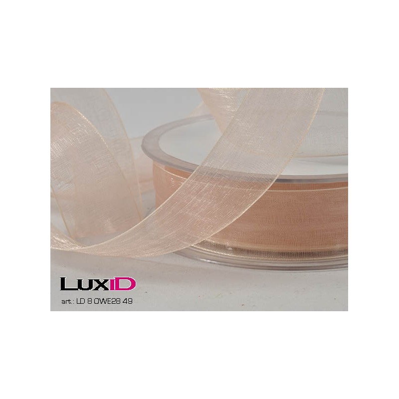 Organza woven edge 49 zalm 25mm x 50m