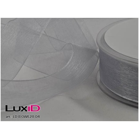 Organza woven edge 04 grijs 25mm x 50m