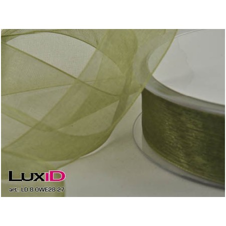 Organza woven edge 27 donker groen 25mm x 50m