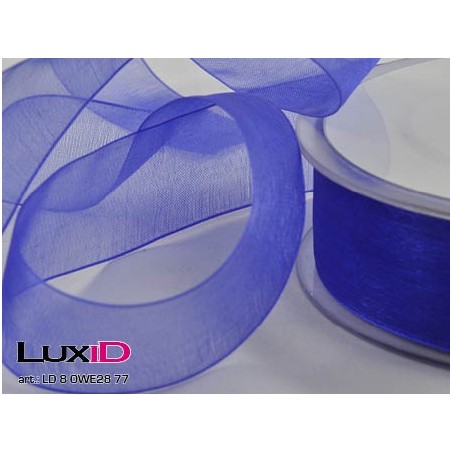 Organza woven edge 77 kobald blauw 25mm x 50m
