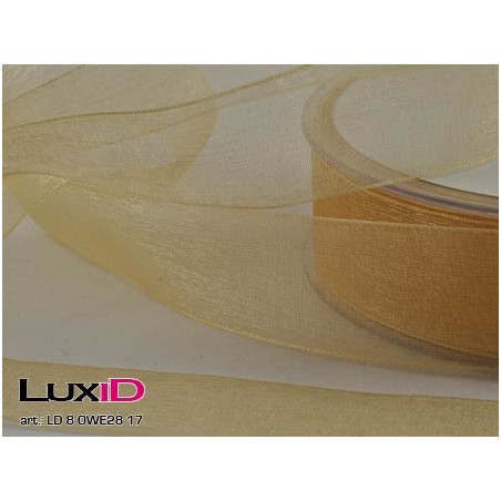 Organza woven edge 17 goud 25mm x 50m