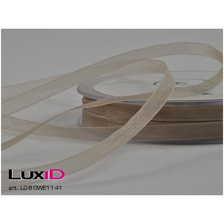 Organza woven edge 41 licht bruin 7mm x 50m
