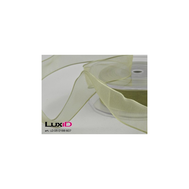 Org. woven edge wired 607 groen 23mm x 20m