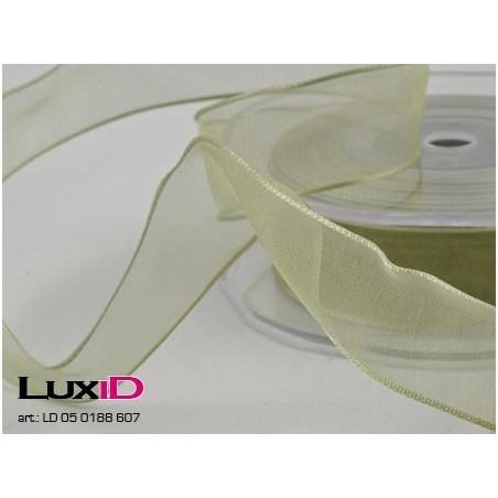 Org. woven edge wired 607 groen 23mm x 20m