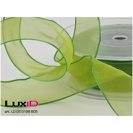 Org. woven edge wired 605 groen 23mm x 20m