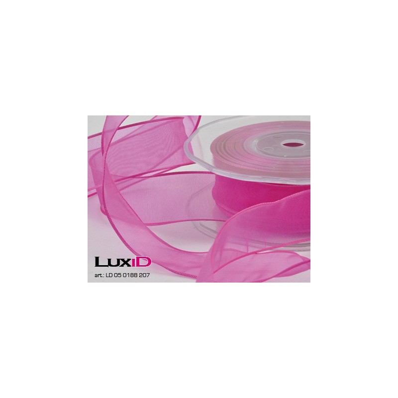 Org. woven edge wired 207 fuchsia 23mm x 20m