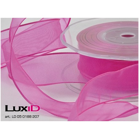 Org. woven edge wired 207 fuchsia 23mm x 20m