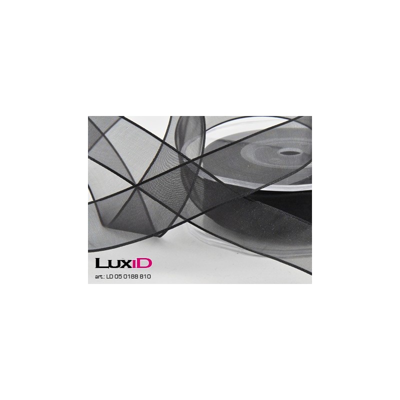 Org. woven edge wired 810 zwart 23mm x 20m