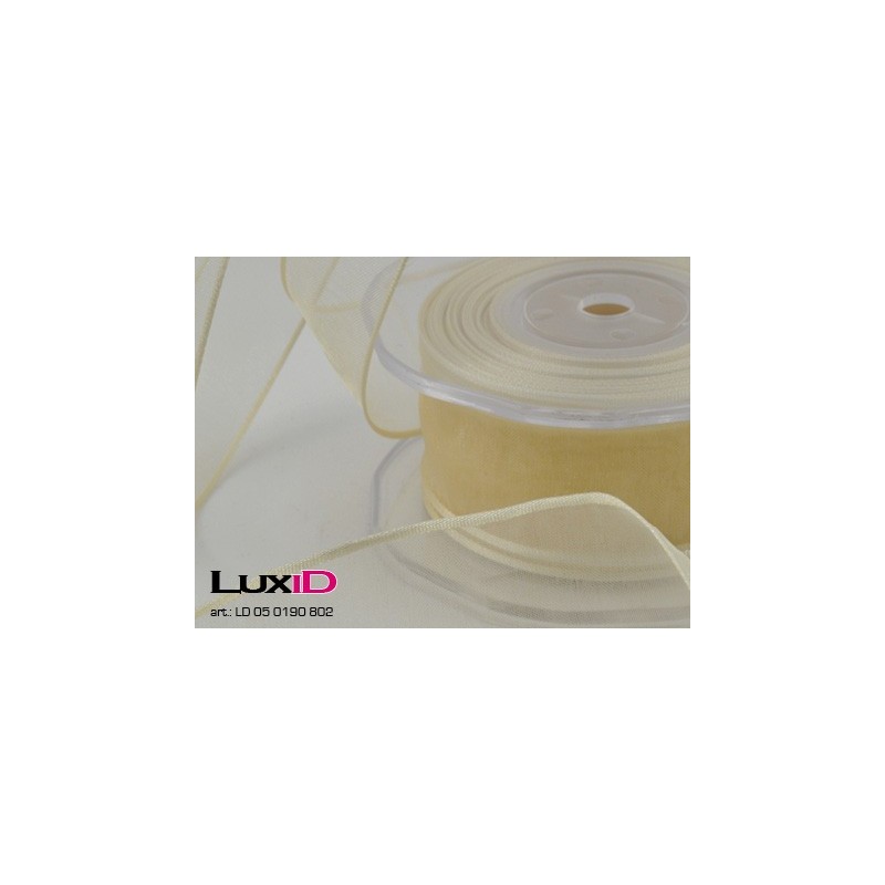 Org. woven edge wired 802 ecru 38mm x 20m