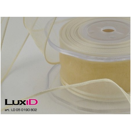 Org. woven edge wired 802 ecru 38mm x 20m