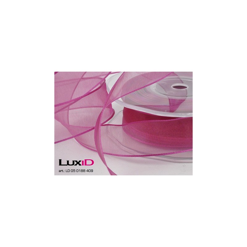 Org. woven edge wired 409 aubergine 23mm x 20m