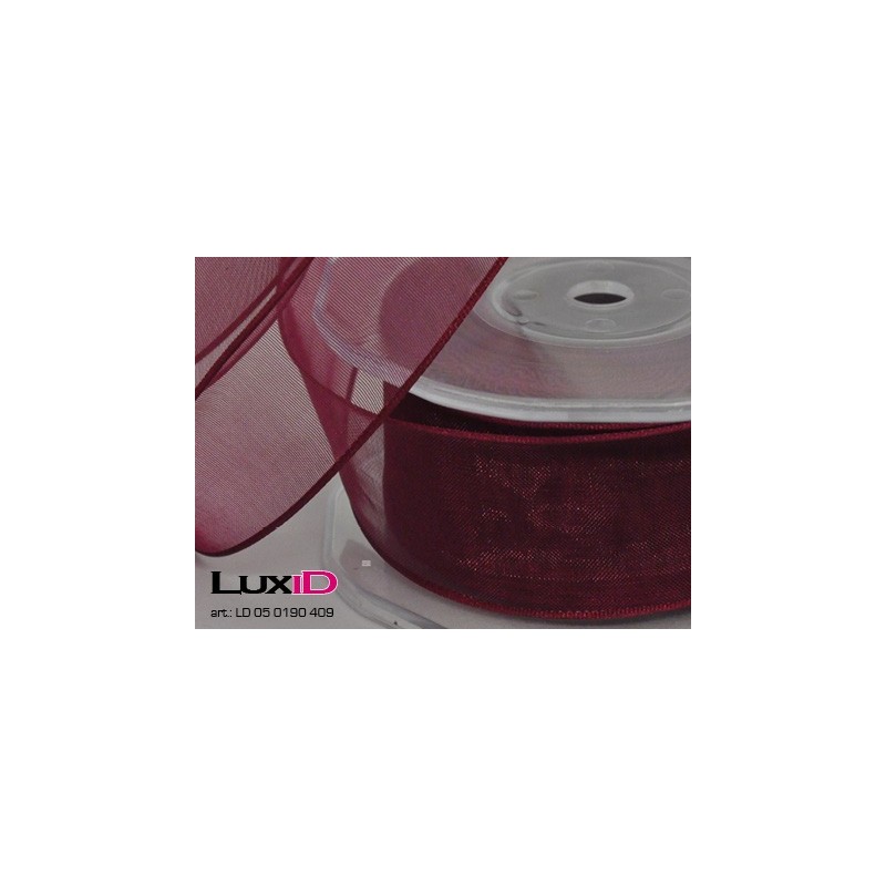 Org. woven edge wired 409 aubergine 38mm x 20 m