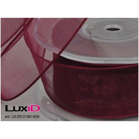 Org. woven edge wired 409 aubergine 38mm x 20 m