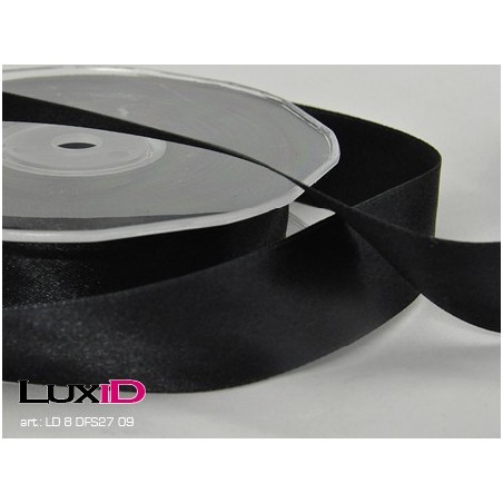 Double face satin 09 zwart 25mm x 25m