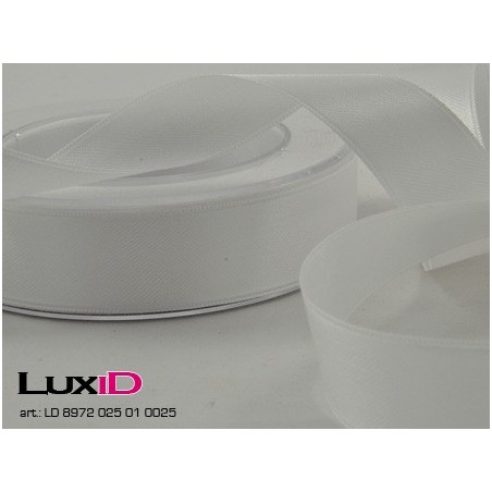 Double face satin 01 wit 25mm x 25m