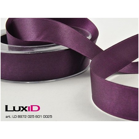 Double face satin 601 aubergine 25mm x 25m