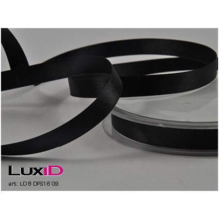 Double face satin 09 zwart 10mm x 25m