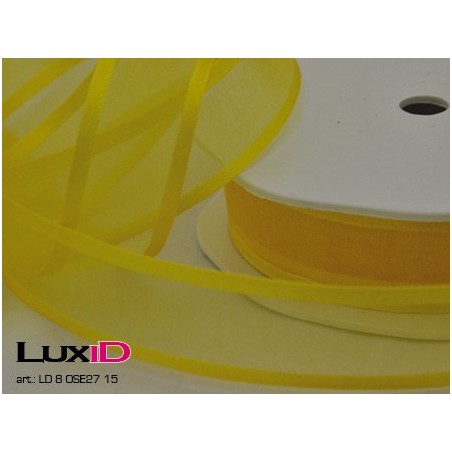 Organza satin edge 15 geel 25 mm x 25 m