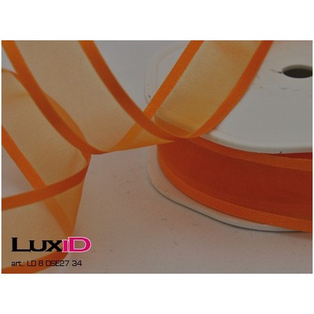 Organza satin edge 34 oranje 25 mm x 25 m