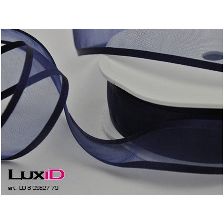 Organza satin edge 79 donker blauw 25 mm x 25 m
