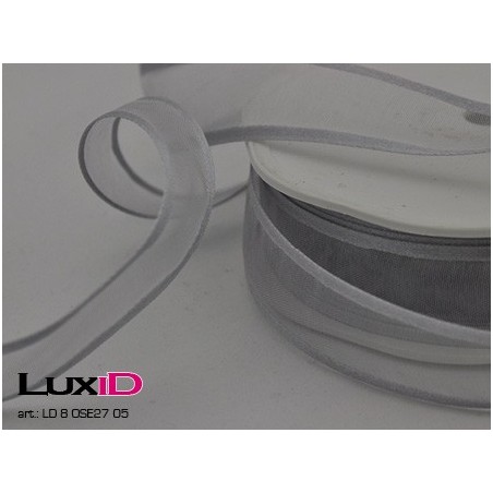 Organza satin edge 05 zilver 25mm x 25m