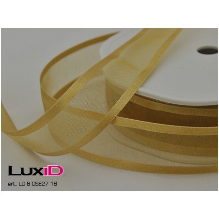 Organza satin edge 18 goud 25 mm x 25 m