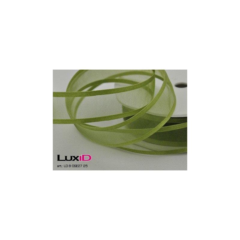 Organza satin edge 25 groen 25 mm x 25 m