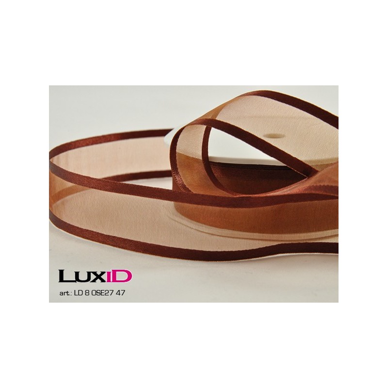 Organza satin edge 47 choco 25mm x 25m