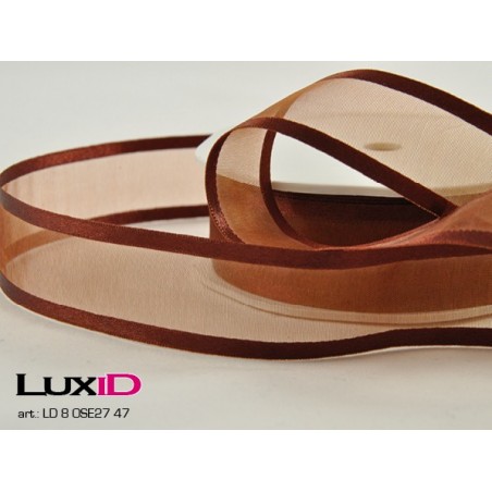 Organza satin edge 47 choco 25mm x 25m