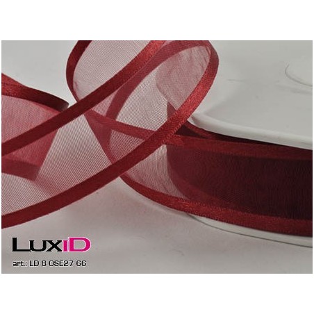 Organza satin edge 66 donker rood 25mm x 25m