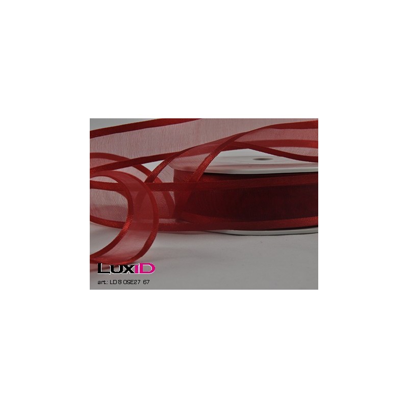 Organza satin edge 67 bloed rood 25mm x 25m