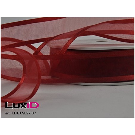 Organza satin edge 67 bloed rood 25mm x 25m