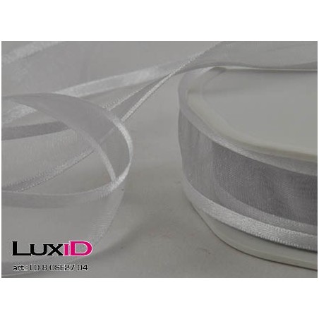 Organza satin edge 04 zilver 25mm x 25m