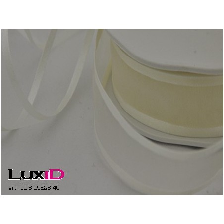 Organza satin edge 40 ecru 38mm x 25m